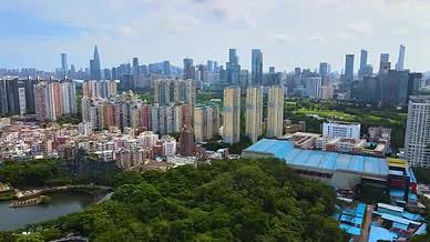 航拍深圳白石洲城中村和现代都市建筑对比视频的预览图